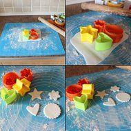 KurtzyTM Piece Colourful Plastic Cookie Cutters Hearts Stars Flowers Circles Gingerbread Men N5