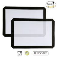 Kicode - 2x Silicone Baking Mat - Healthy Cooking - Food-Safe Certified - Oven Tray Liners and Cookie Sheets -...