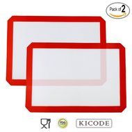 Kicode - 2x Silicone Baking Mat - Healthy Cooking - Food-Safe Certified - Oven Tray Liners and Cookie Sheets -... N8