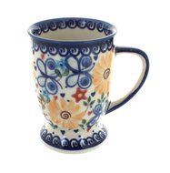 Polish Pottery Butterfly Pedestal Coffee Mug