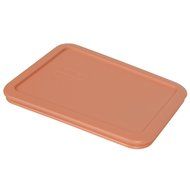 Pyrex 7210-PC 3 Cup Rectangle Storage Lid Cover for 3 Cup Dish (2, Light Orange) N2