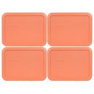 Pyrex 7210-PC 3 Cup Rectangle Storage Lid Cover for 3 Cup Dish (2, Light Orange) N3