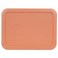 Pyrex 7210-PC 3 Cup Rectangle Storage Lid Cover for 3 Cup Dish (2, Light Orange) N4