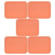 Pyrex 7210-PC 3 Cup Rectangle Storage Lid Cover for 3 Cup Dish (2, Light Orange) N6