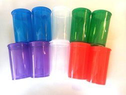 10 Pack Multicolor 19 Dram Pop Top Bottle- Vial Medical Herb Pill Box Containers