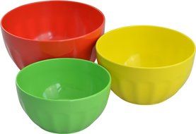 Surpahs Melamine Mixing Bowl Set, Salad Bowls, 3 Pieces (2Qt, 3Qt, 4Qt)