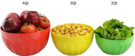 Surpahs Melamine Mixing Bowl Set, Salad Bowls, 3 Pieces (2Qt, 3Qt, 4Qt) N2