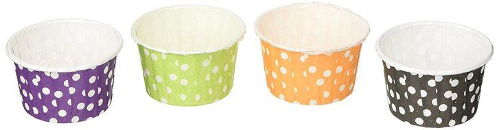 Outside the Box Papers Polka Dot Candy Nut Cups 48 Pack Orange, Black, White, Purple, Lime Green