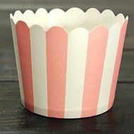 "50pcs Cupcake Baking Paper Stripe Muffin Cup Home Wedding Party (Red)" shopping N5