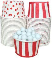 Outside the Box Papers Stripe and Polka Dot Candy Nut Cups 48 Pack Red, White
