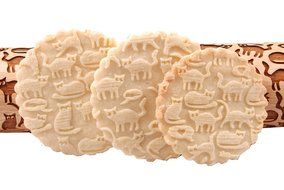 Cats Pattern Embossing Rolling Pin,Wooden Laser Engraved Rolling Pin With Cats For Embossed Cookies (10&quot; x 2&quot;,... N4