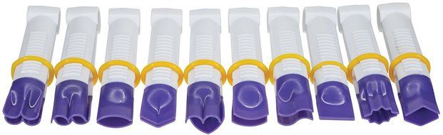 10-Piece Fondant Crimper Set, Perforated Edge, Small N2