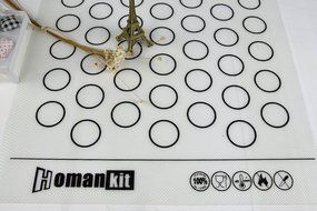 Homankit Silicone Baking Mat for Macarons - Full Sheet Pan 15-3/4&quot; x 23-5/8&quot; - Reusable Non-stick Surface N2