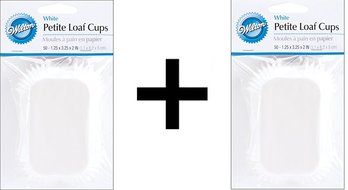Wilton Mini Loaf Baking Liner Cups White 50 Count Bread Muffins Cake (2-Pack)