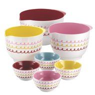 Cake Boss 7-Piece Countertop Accessories Melamine Complete Mixing and Prep Bowl Set, Icing