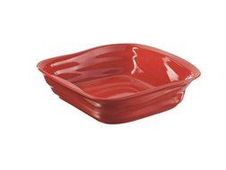 Revol 644801 Froisses Crumple Square Dish, 25cm, Pepper Red