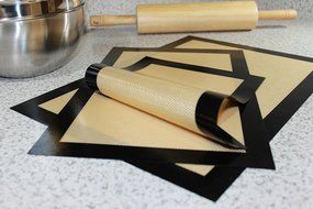 Premium Silicone Baking Mats (3 Pack) with different Mats for Half, Quarter &amp; Small Oven Sheet sizes. Reduce Calories...