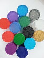 WOW! Assortment of 14 Multi Color 13 Dram Pop Top Bottle Vial Container Van Cave N2