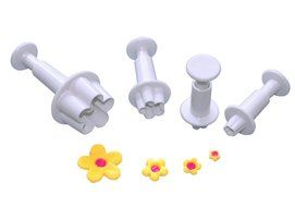 FOUR-C Cake Supplies Flower Blossom Fondant Cutters Cupcake Decorating Tools Color White