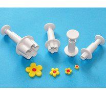 FOUR-C Cake Supplies Flower Blossom Fondant Cutters Cupcake Decorating Tools Color White N2