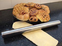 Best Rated Checkered Chef Stainless Steel Rolling Pin, French Style Straight Rod, Metal Rolling Pin for Bakers... N5