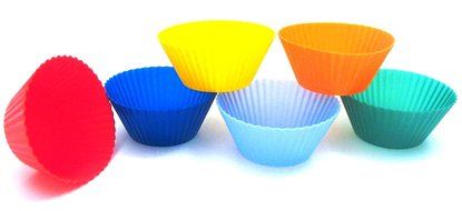 Kitchen Supply Mini Muffin Silicone Baking Cups, 1-7/8-Inch(measurement of bottom of cup), Set of 12 N2