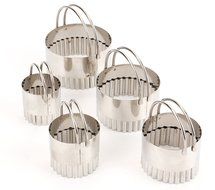 Bekith Endurance 5 Piece Stainless Steel Biscuit Cutter Set with Fluted Edge