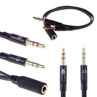 Maeline 3.5mm Female to 2 Male Gold Plated Headphone Mic Audio Y Splitter Flat Cable N3