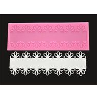 FOUR-C Decorating Supplies Silicone Embossed Mat Decor Lace Mat for Fondant Cake Color Pink