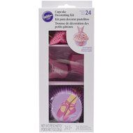 Wilton Ballerina Cupcake Decorating Set 48 Piece: 24 Baking Cups, 24 Fun Pix Ballerina Toppers, 415-2529