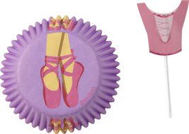 Wilton Ballerina Cupcake Decorating Set 48 Piece: 24 Baking Cups, 24 Fun Pix Ballerina Toppers, 415-2529 N3