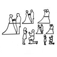 Patchwork Cutters Wedding Silhouette Set Cake Decorating Sugarcraft Cutting Tool