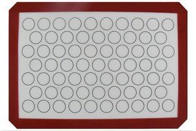 Homankit Non-stick Silicone Baking Mat Purplish Red Border for Macaron with Reusable White Surface 11.6 X 16.5...