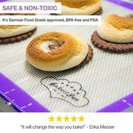 BakeitFun Non-Stick Silicone Baking Mat with Ruler, Quarter Sheet 8 x 11-Inch N2