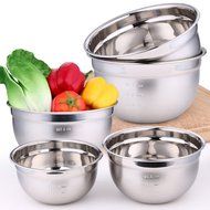 PER-IHOME Prefessional Stainless Steel Mixing Bowls With Measuring line Great For Your Modern Kitchen(Large) N19