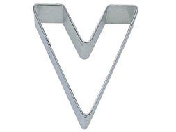 R&amp;M Letter V Cookie Cutter in Durable, Economical, Tinplated Steel