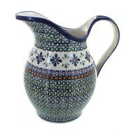 Polish Pottery Mosaic Flower Pitcher