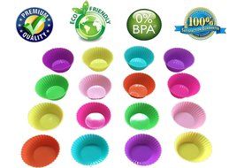 Silicone Baking Cups &ndash; Premium Quality &ndash; Non-Stick &ndash; Best 24 Cupcake Liners &ndash; Special Gift Packaging &ndash; Enjoy N2