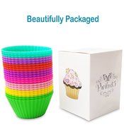 Silicone Baking Cups &ndash; Premium Quality &ndash; Non-Stick &ndash; Best 24 Cupcake Liners &ndash; Special Gift Packaging &ndash; Enjoy N3