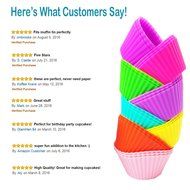 Silicone Baking Cups &ndash; Premium Quality &ndash; Non-Stick &ndash; Best 24 Cupcake Liners &ndash; Special Gift Packaging &ndash; Enjoy N5