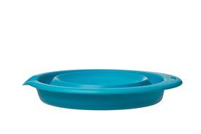 Progressive International 3 Quart Collapsible Bowl, Blue and White N2