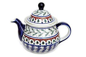 Polish Pottery Evergreen Large Teapot