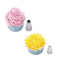 Useful Home Dessert Shop Pastry Tube Set Unique Bake Tool 2 Pieces C
