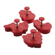 Cake Boss Decorating Tools 4-Piece Princess Fondant Press Set, Red N8