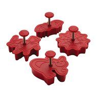 Cake Boss Decorating Tools 4-Piece Princess Fondant Press Set, Red N11