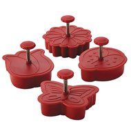 Cake Boss Decorating Tools 4-Piece Princess Fondant Press Set, Red N14
