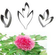 Yunko 3pcs Set of Peony Leaves Shape Cutter Decor Fondant Cake Cutters