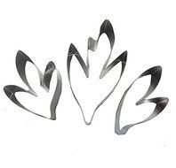 Yunko 3pcs Set of Peony Leaves Shape Cutter Decor Fondant Cake Cutters N2