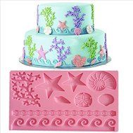Silicone Fondant Mould Lace Mat , KOOTIPS Sea Life Silicone Lace Fondant Mat Mould Cake Decorating Baking Mold...
