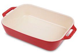 Staub Ceramic Rectangular Baking Dish 13 x 9-inch Cherry Red